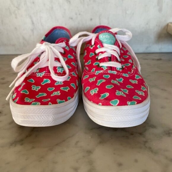 TAYLOR SWIFT KEDS Favorite Things Bows & Cats Print Pink Blue Sneakers 9… - Picture 10 of 16